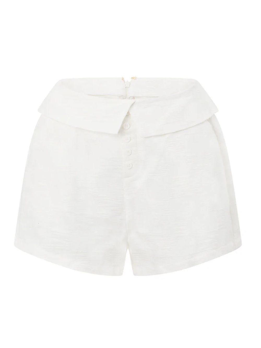 SABO Cena Shorts White Foldover High Waisted Linen Blend Resort NWT S - Picture 2 of 5